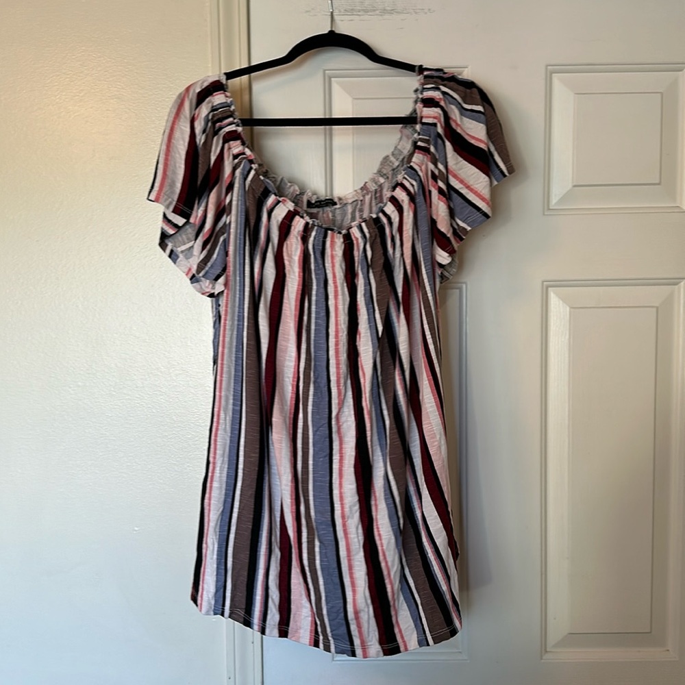 Lane Bryant off the shoulder striped top